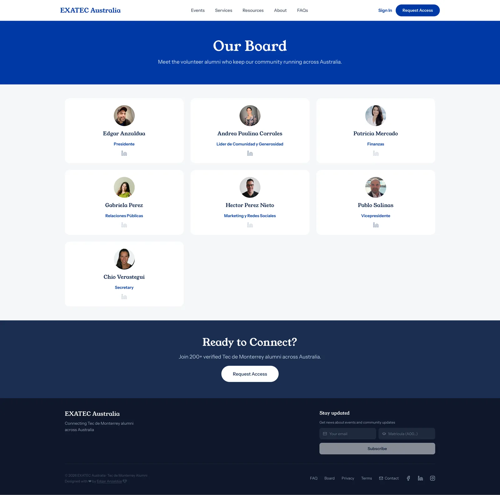 The board — seven volunteers who keep it running