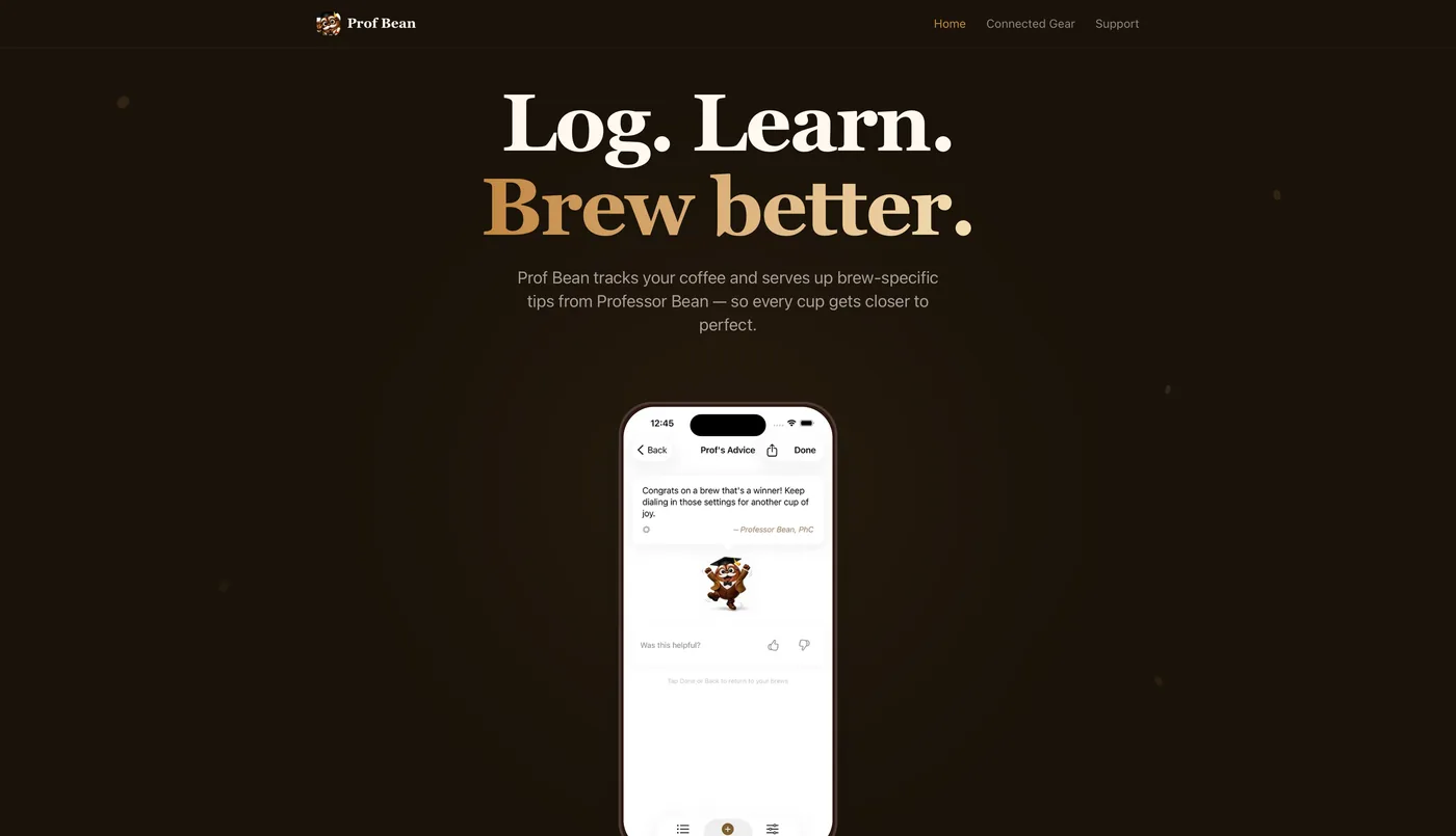 profbean.com — Log. Learn. Brew better.